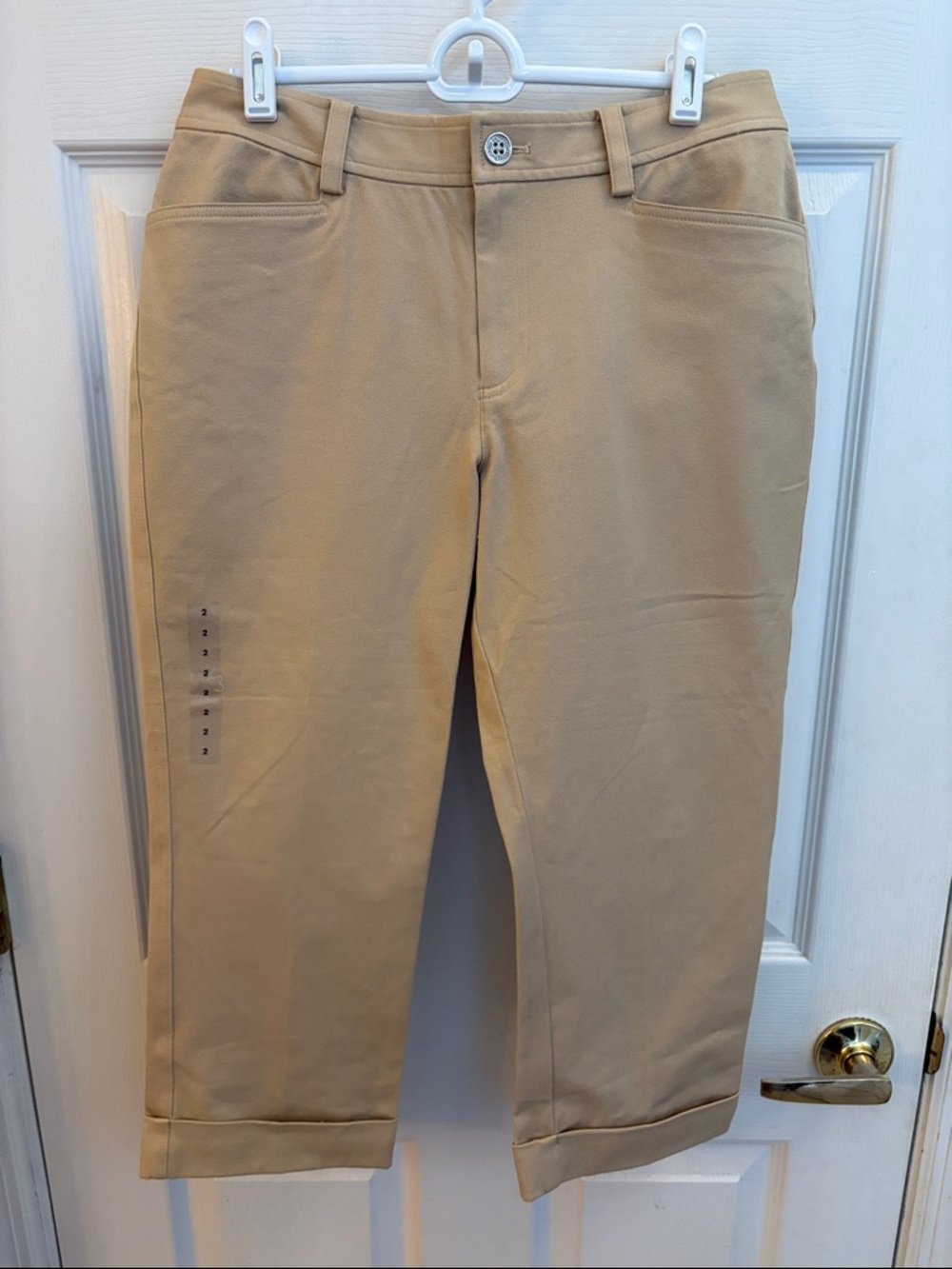 Lauren Ralph Lauren Beige/Tan Capri Pants NWT size 2 with cuffs